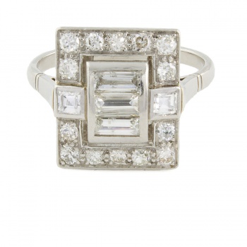 Platinum Diamond Cluster Ring size L